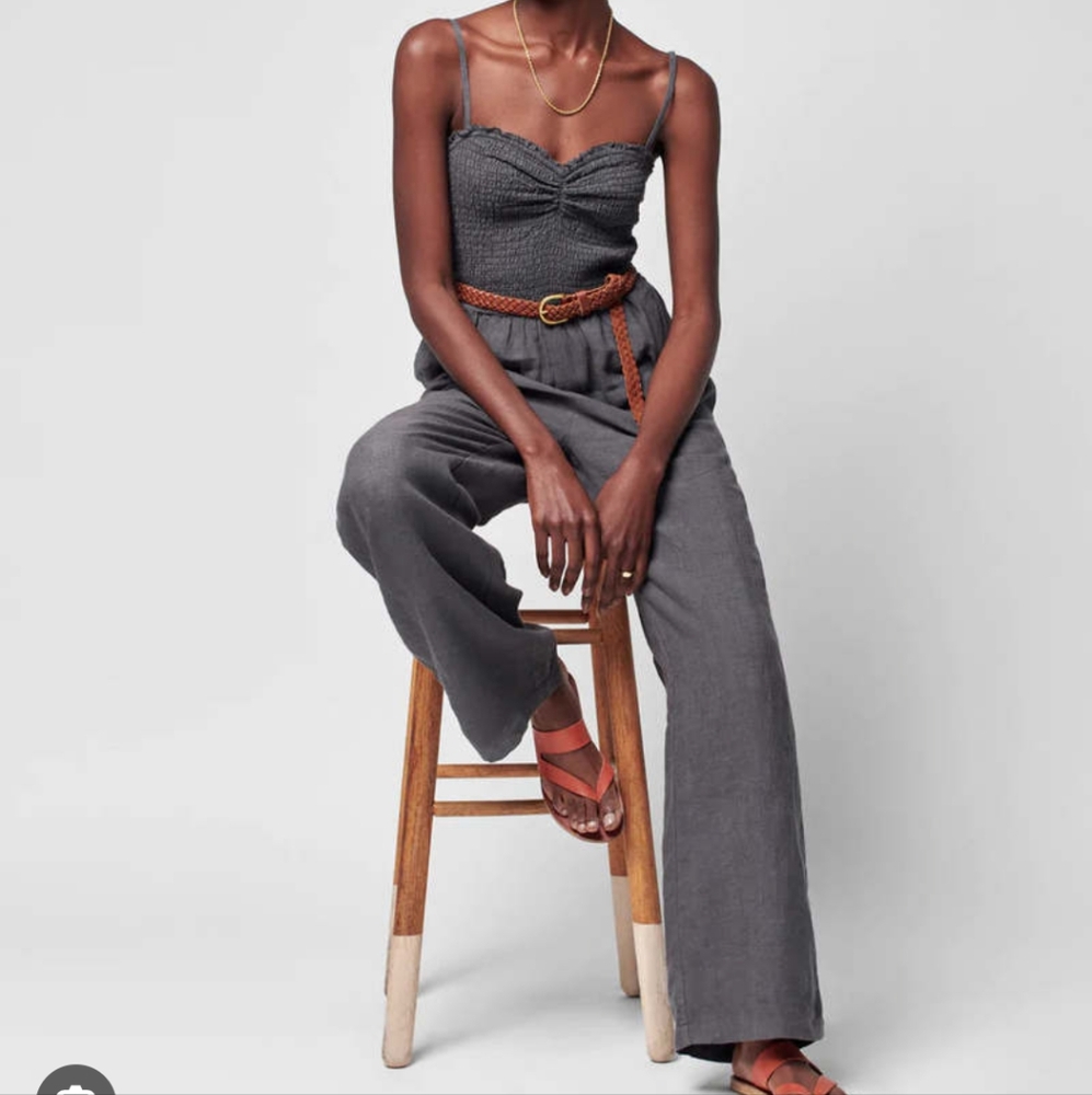 Faherty Black Strapless Jumpsuit